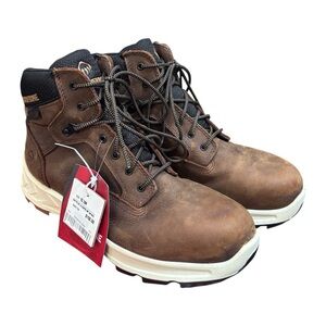 Wolverine Brown leather Shiftplus Mid LX Work Boots NEW Size US 10.5 Men’s NIB